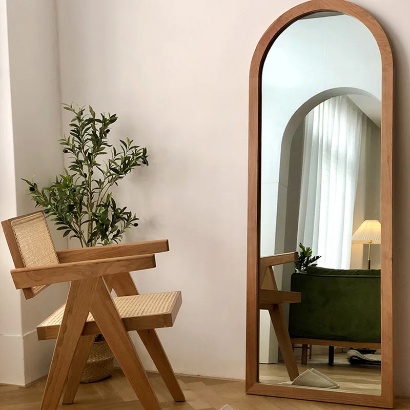 Dreamhause Wood Dressing Whole Body Floor Shaped Mirror Homestay Home Living Room Bedroom Decoration Mirror