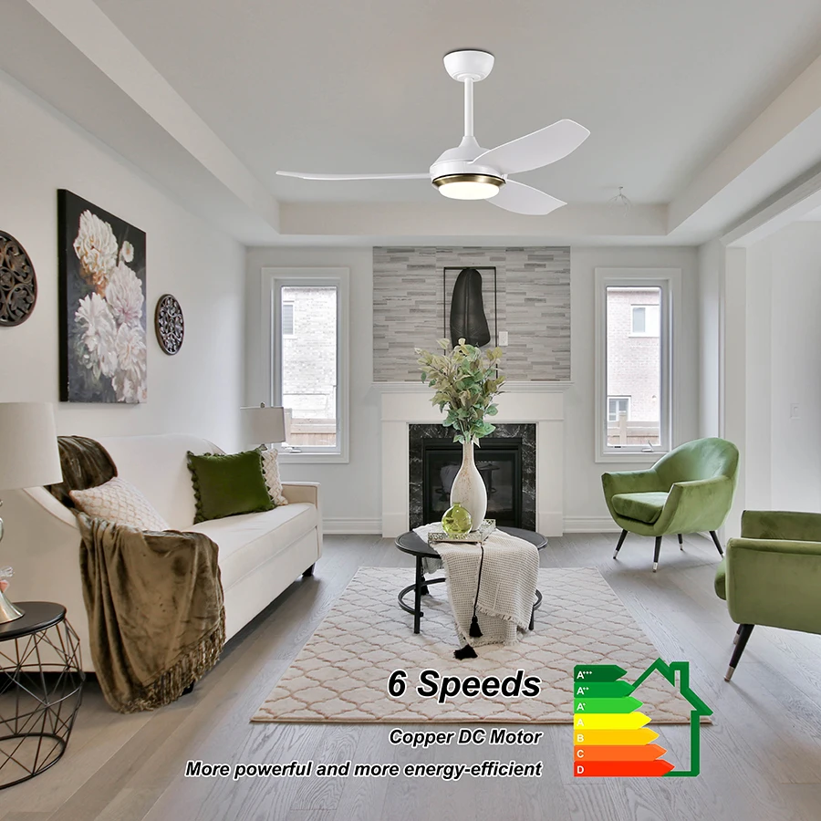 Мотор из чистой меди, 3 цвета, Регулируемый Современный простой потолочный вентилятор со световым пультом дистанционного управления