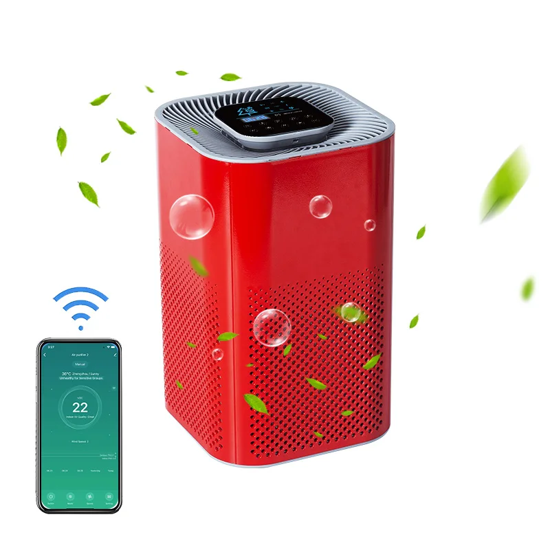 Intelligent small air purifier machine Household air cleaner with Activated carbon HEPA13/14