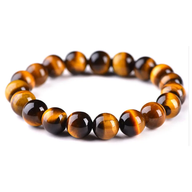 Factory Wholesale Popular Tiger Eye Bracelet Jewelry Natural Yellow Tiger Eye Single Ring Bracelet