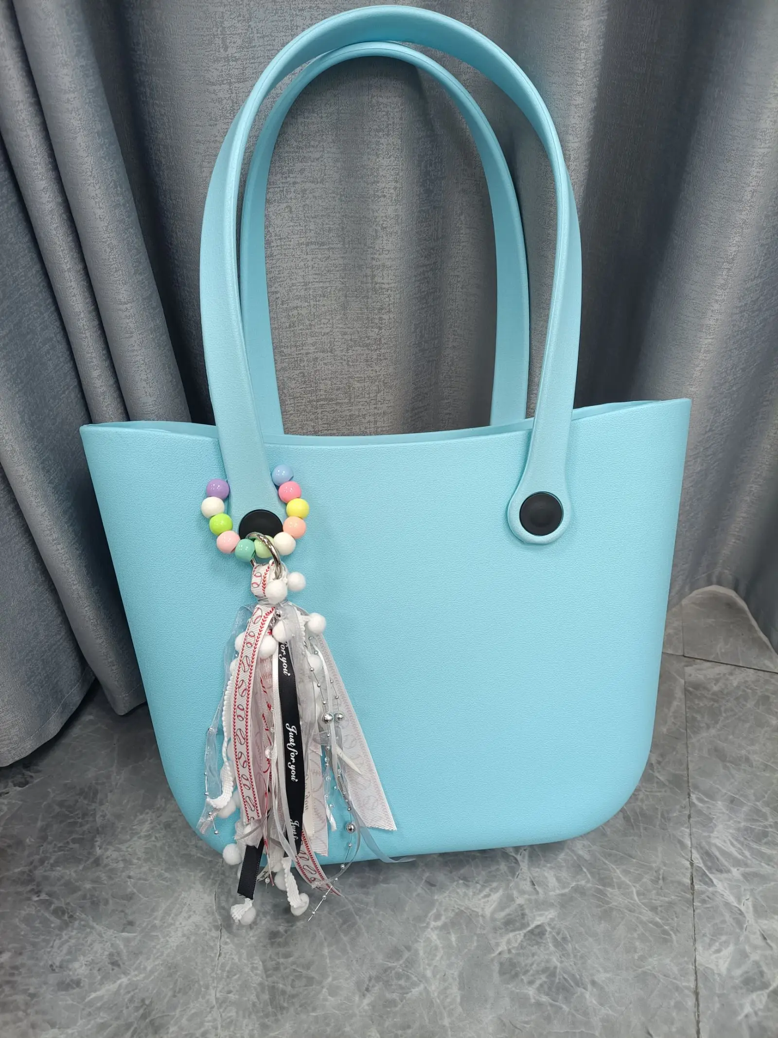 Gift 2024 Cute Soft Keychain Ring Pedant Bag Charm for women accessories Connector holder beach pool many colors