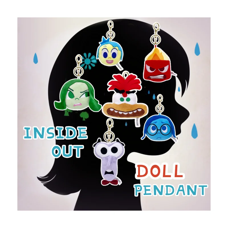 New Sales Cartoon Character Peluches Anime Brain Mood Plush Keychain Sad Angry Anxious Plush Pendant Baby Toys