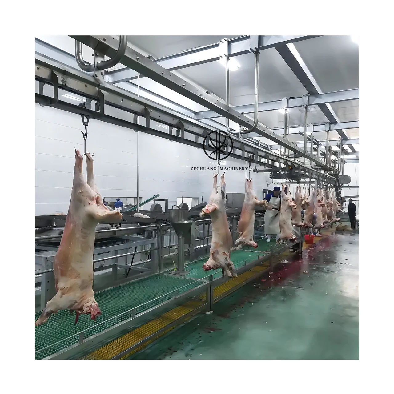Halal Goats Slaughterhouse Equipment Automatic Carcass Transportation Hanging Convey Rail Sheep Plant Track Machine