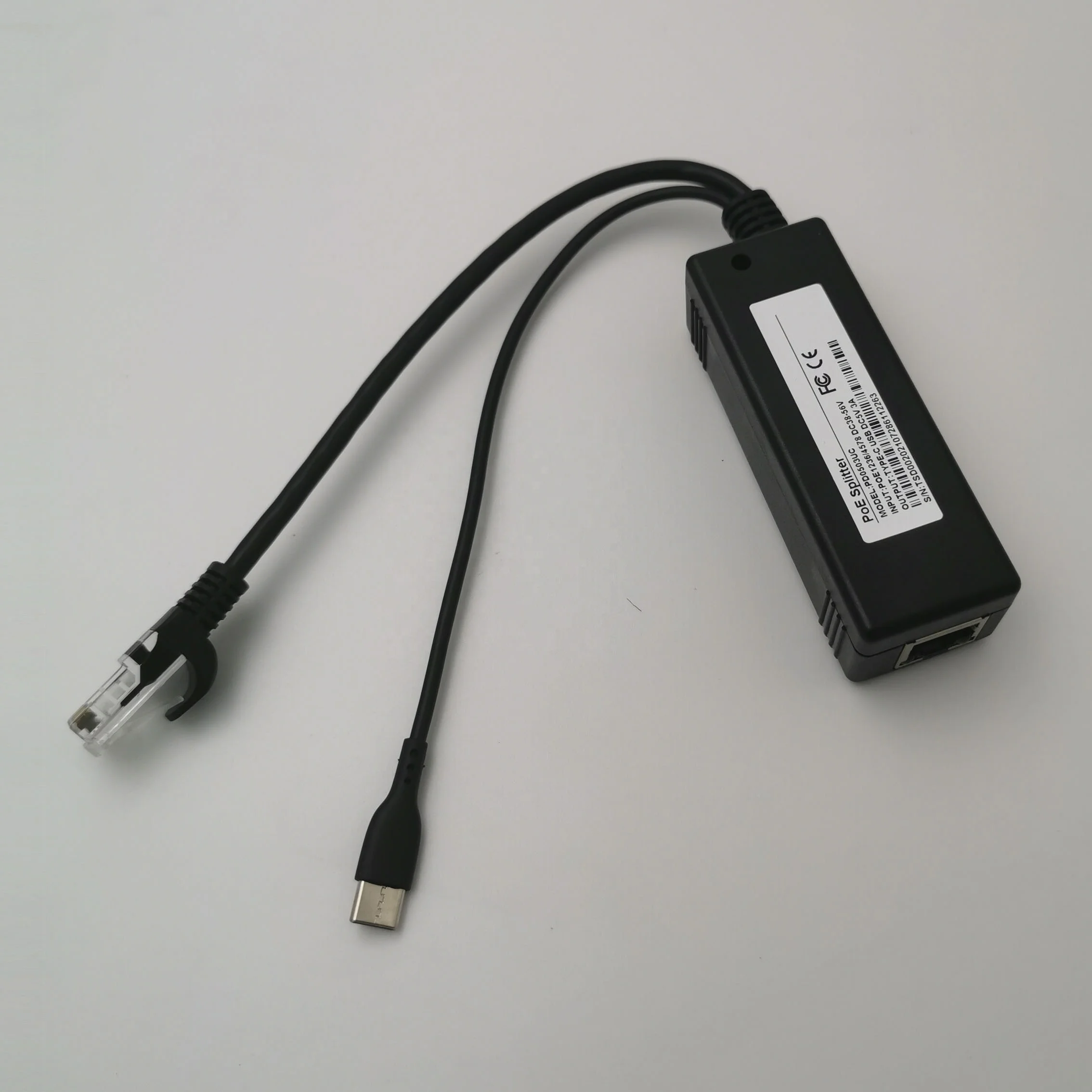 48V Тип C разделитель POE 802.3af стандартный 100 м данных передачи энергии инжектор выход 5V 3A TYPE-C