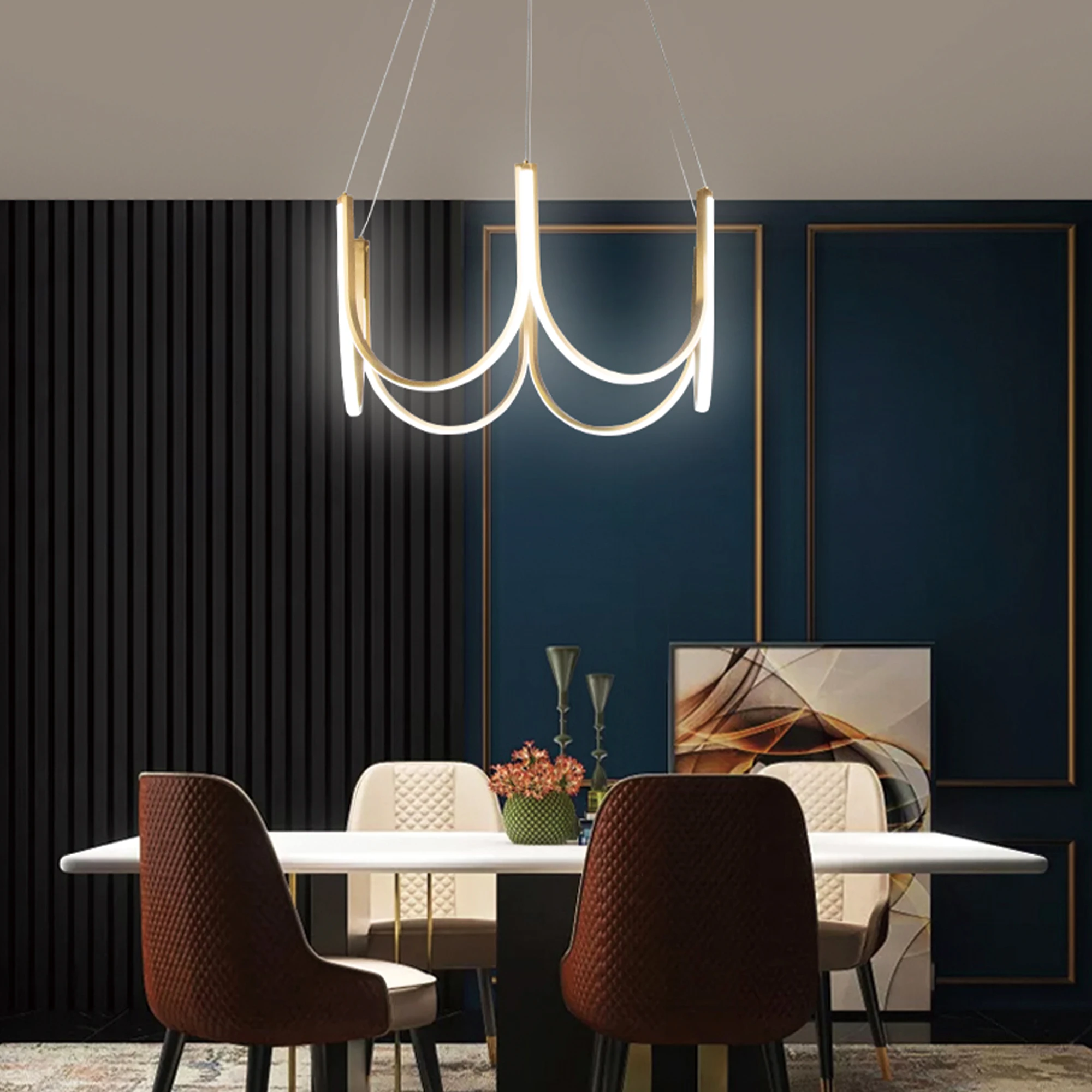 600MM 800MM modern gold hanging acrylic pendant lamp lighting led decorative chandelier nordic indoor pendant lights