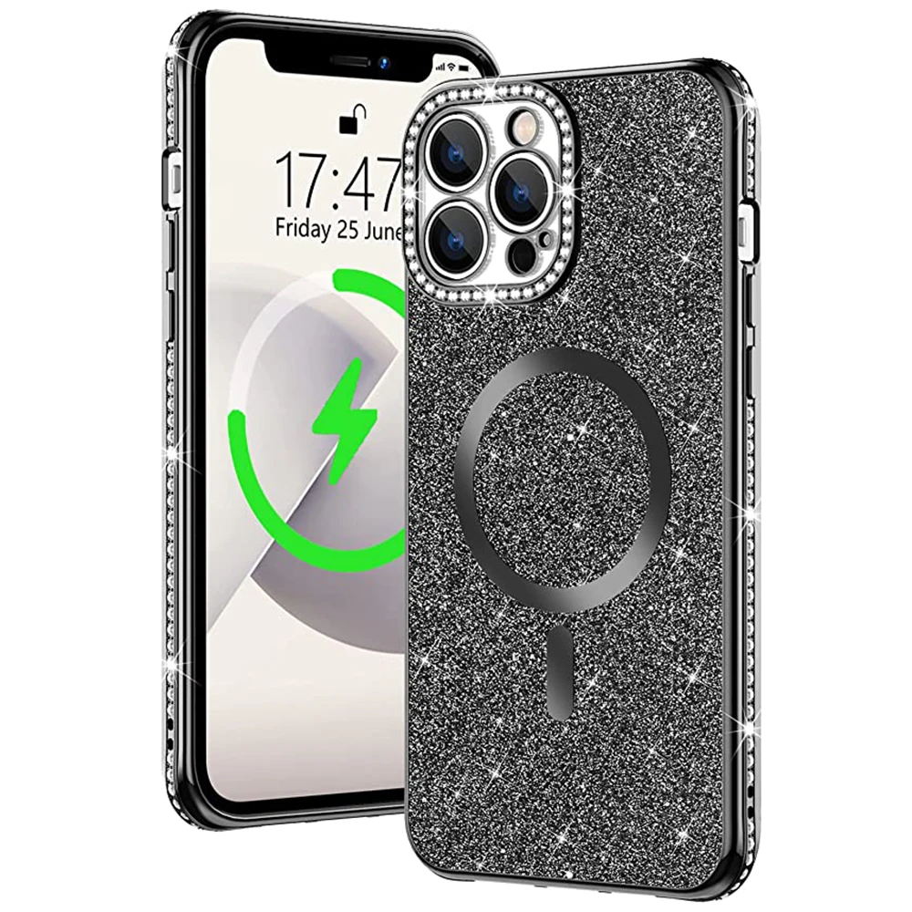 Laudtec Custom Transparent Clear Magnet Case For iPhone 13 Pro Max,Shockproof Magnetic Case Mobile Phone Case For iPhone 13//