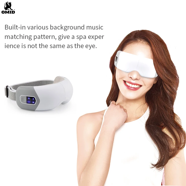 Voice Control Eye Therapy Massager with Compression Vibration 5 Modes Rechargeable Eye Massager Machine