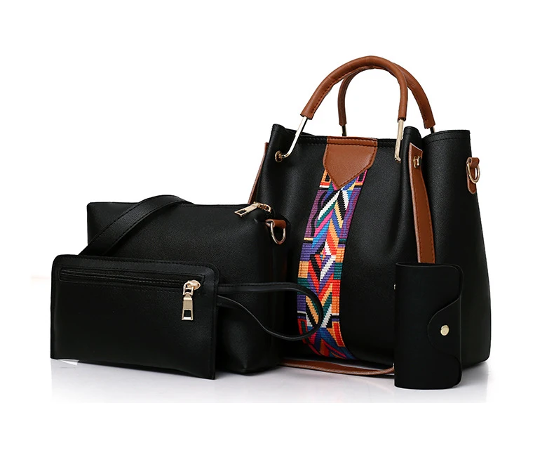 031-3018 Ltalian Hot Sale Design Tas Wanita Set Borse Donna Ladies Leather 4 Pcs in 1 Bag Set