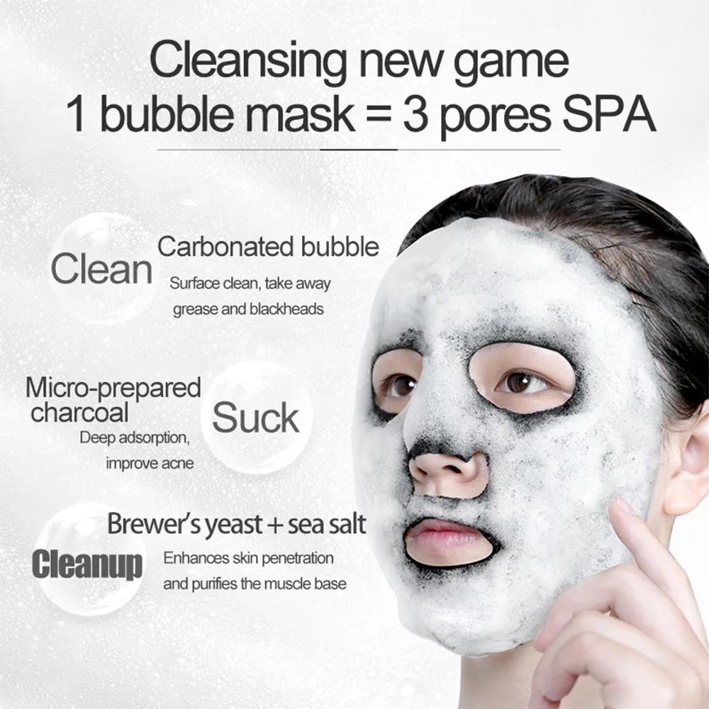 
Beauty Natural Cosmetic Deep Cleaning Collagen Skin Care Face Mask Bubble Black Face Mask 
