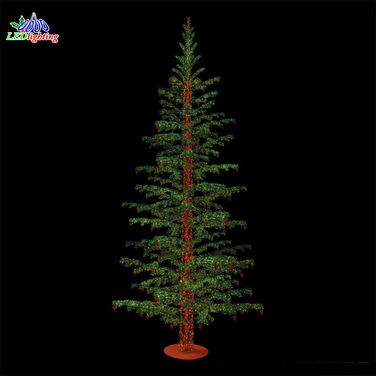 Low Price Custom Giant Outdoor Metal Frame Festival LED Decoration 3D Light Motif Light Tower Tree