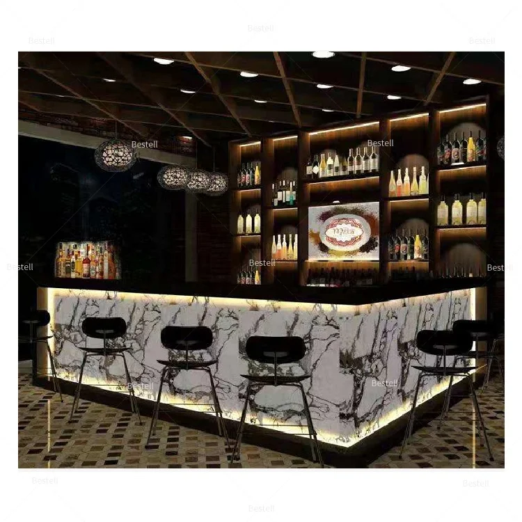 Commercial bar counters design solid surface cafe bar furniture bar counter