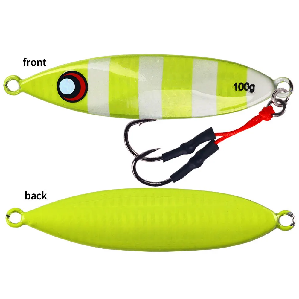 Wholesale 40g 250g 350g luminous laser slow pitch metal jig fishing lure deep sea boat fishing jigger bait