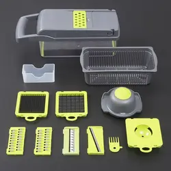 12 in 1 Multi-functional Vegetable  Chopper Cutter slicer spiralizer peeler dicer  with Drain Basket for Kitchen