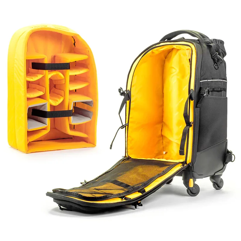 larger camera roller bag 4 wheeled backpack camera bag photography trolley case