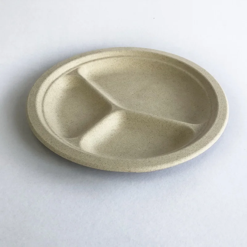 free samples 10 Inch Round Compartment Biodegradable Corn Starch Disposable Plate