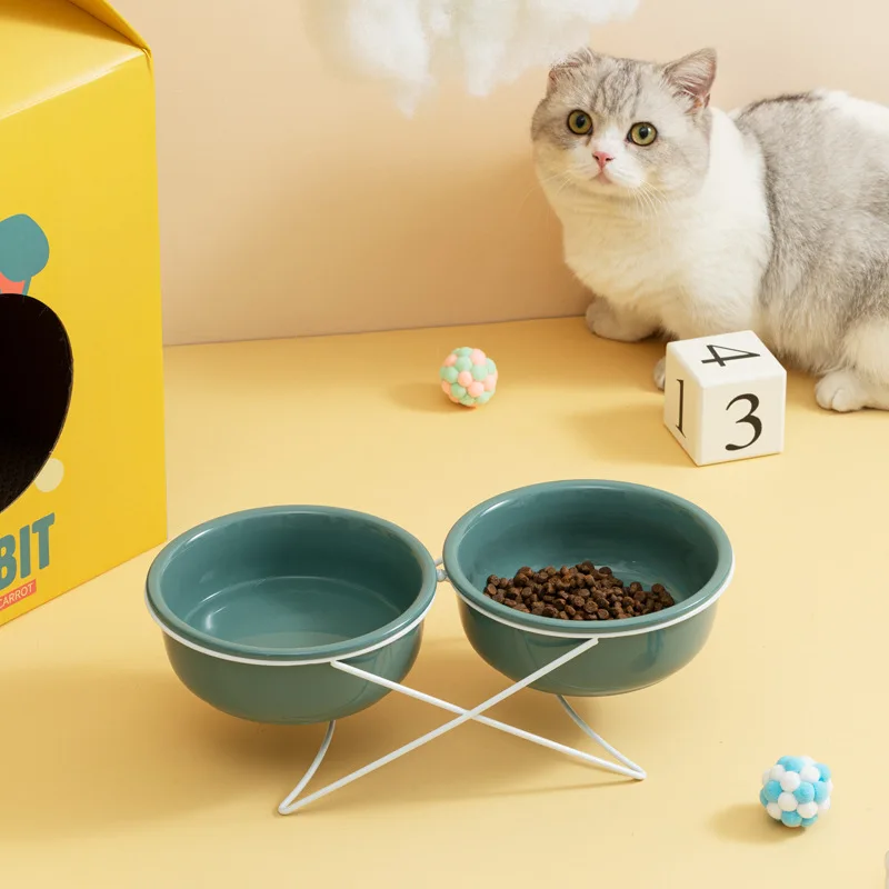 Pet Bowl Bowl Feeder Available Wholesale Marble Cat And Dog Ceramic With Metal Stand Cat Ceramic Water Bowl Non Wet Mouth