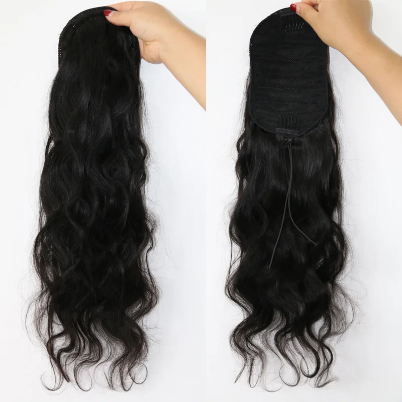 Top Seller 100% Remy Human Hair Drawstring Ponytail Unprocessed Natural Human Hair Ponytail Wig Extension