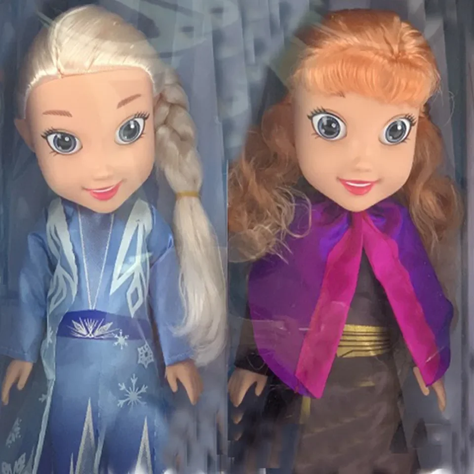 14 inch plastic PVC frozen doll Elsa Singing doll Anna and Elsa Doll Frozen Snow Light Elsa girl gift