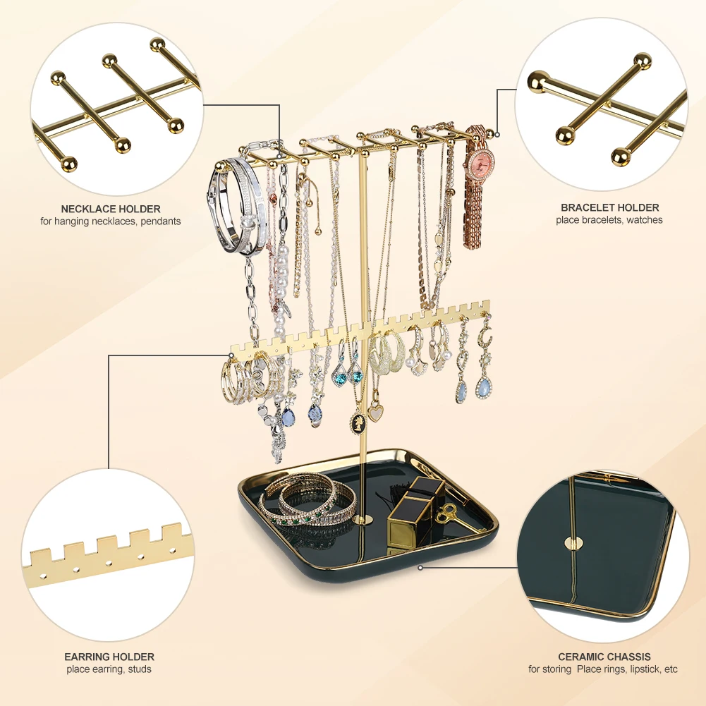 New arrivals ceramic jewelry tray Earring necklace Pendant ceramic metal jewelry display stand Used in boutique retail stores