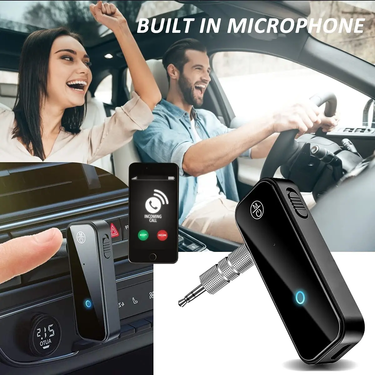 2 in 1 Wireless Adapter BT5.0 Headphones Speakers Music Audio Wireless Transmitter Receiver