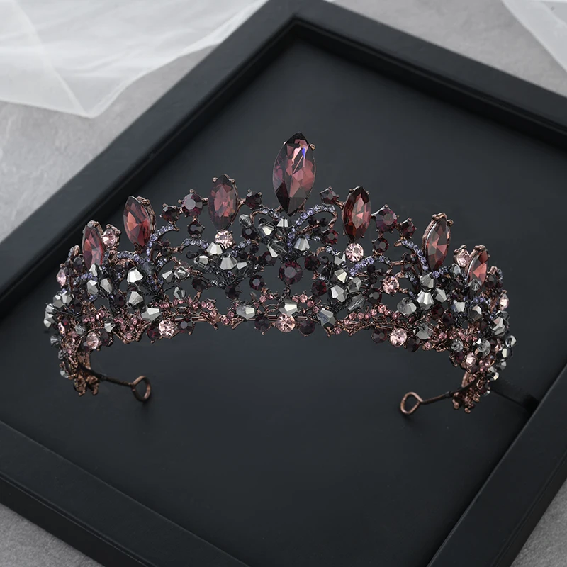 DaiMing HG08203 Amazons Hot Selling Handmade Crystal Crowns For Wedding Hair Accessories Bridal  Princess Tiara Crown