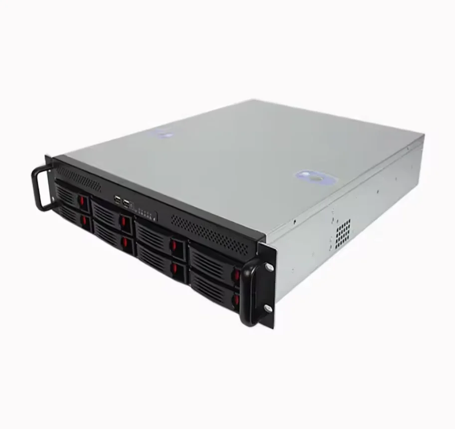 2U Rackmount Server case chassis with 8 bays hot swap 80mm fans SATA/SAS Drive Bay for large storage