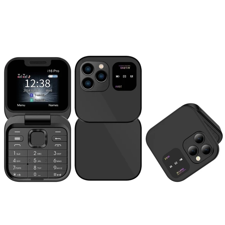 Latest SERVO i16 Pro Mini Flip Phone English Key 1.77 inch 1000mAh  Battery Small Mini Pocket Mobile Phone