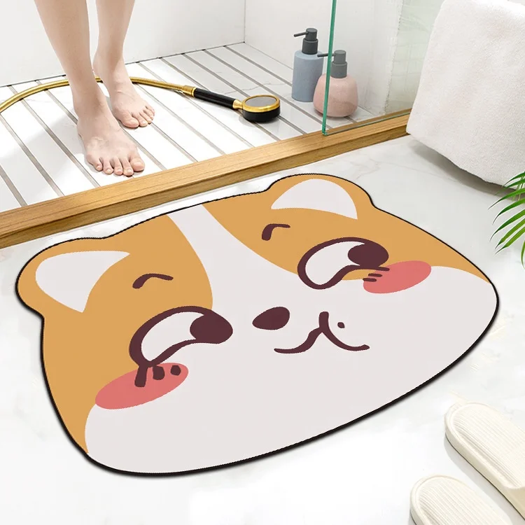Best Quality Rubber Rug Cute Cartoon Bath Stone Mat Diatomaceous Non Slip Diatomite Bath Tub Floor Mat Custom