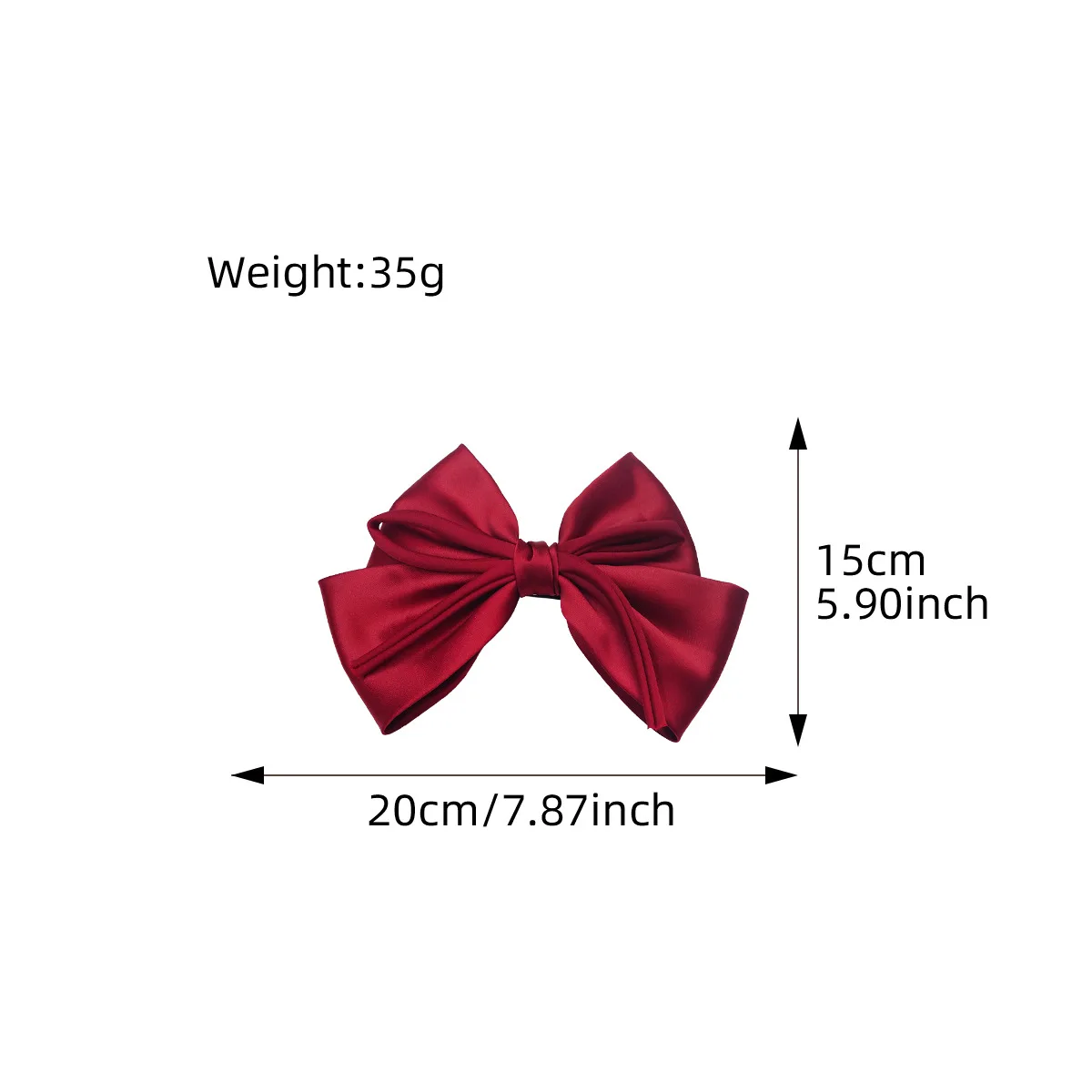 European Satin large bow hair clip Simple spring clip Hair clip Elegant party princess hair accessories