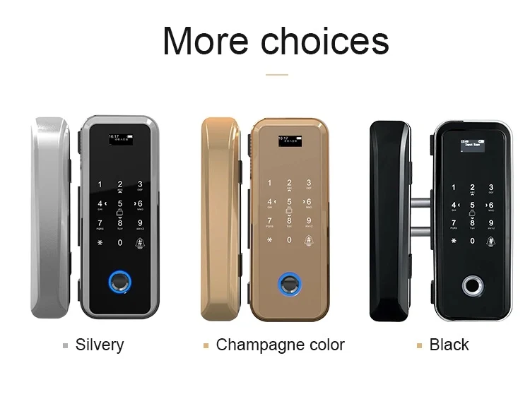 OEM Service Touch Screen Password Fingerprint Biometric Door Lock For Glass Door
