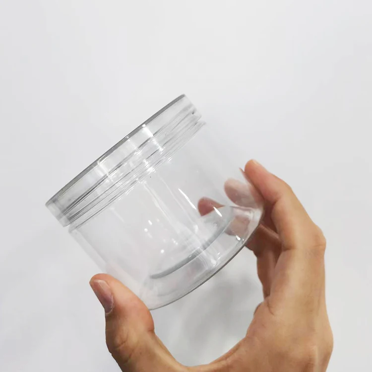 250 ml 8 oz Refillable Transparent Cosmetic Containers for Bath Salts Cosmetic Beauty Product Clear PET Round Jars