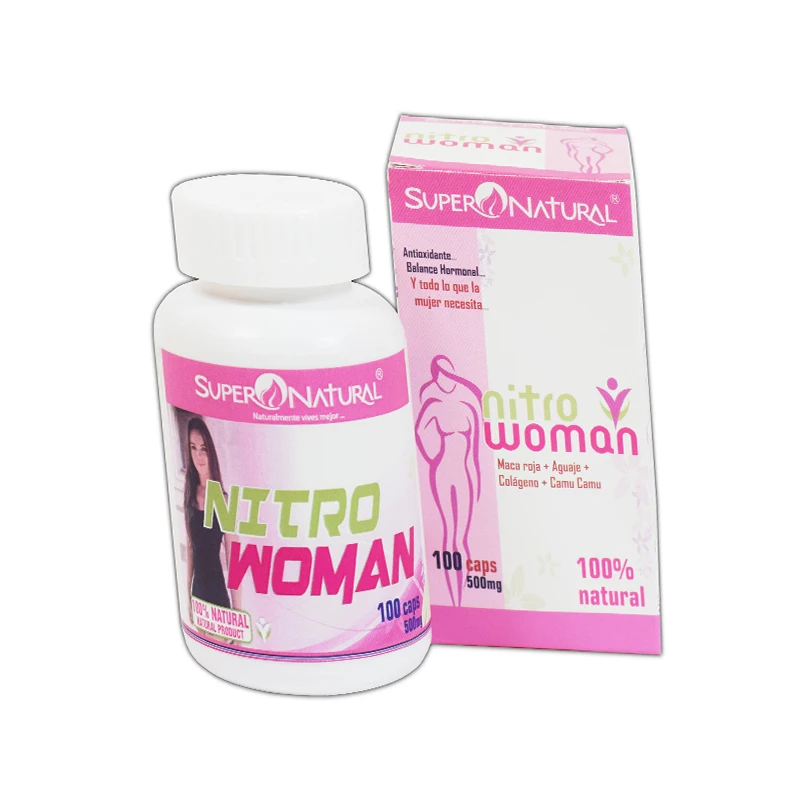 Профессиональный производитель банок капсул женщин Nitro (красный Мака + агуаж + коллаген + Camu camu) с персонализированным брендом