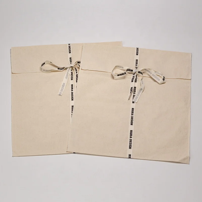 Wholesale Cotton Dust Shoe Baby Cloth Packing Envelope Dust Bag With Tie Envelope Muslin Cotton Gift Packaging Pouch