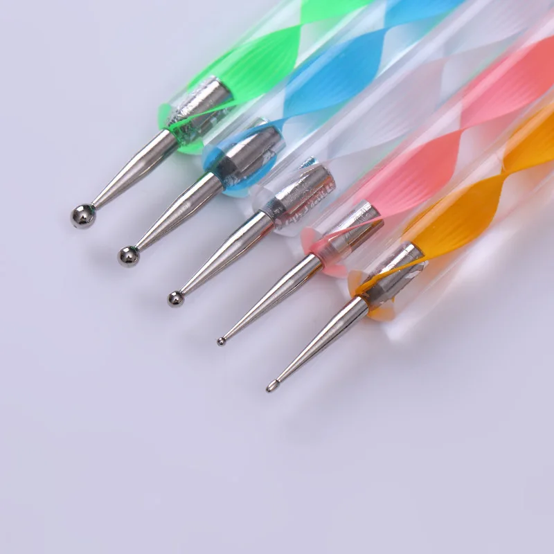 Double Head 5 Pcs 2 Way Dotting Pen Tool Nail Art Tip Nail Art Pen and Dotting Tool Set