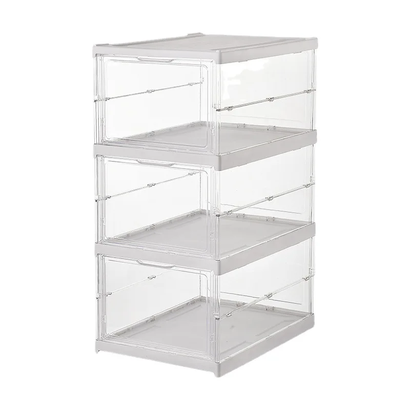 Xjh Handmade Doll Shoe Acrylic Organizer Box Plastic Shoe Storage Box Foldable Sneaker Display Case