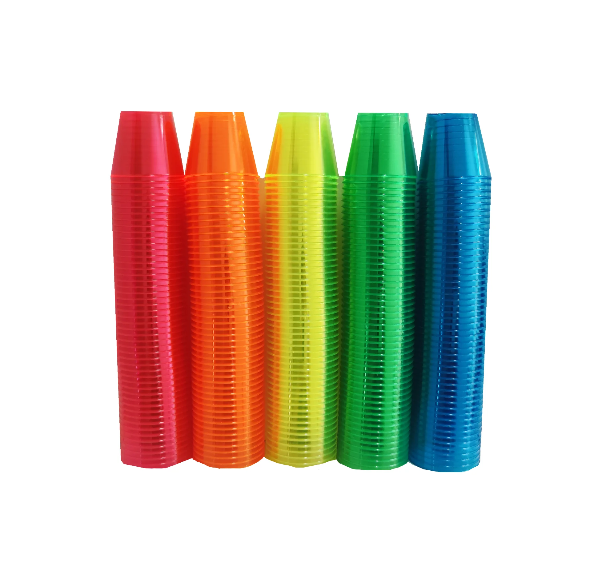 Colorful 1oz plastic cup Disposable U Shape Party Plastic Cups PS Plastic Boba Bubble Tea Drinking Cups Customized