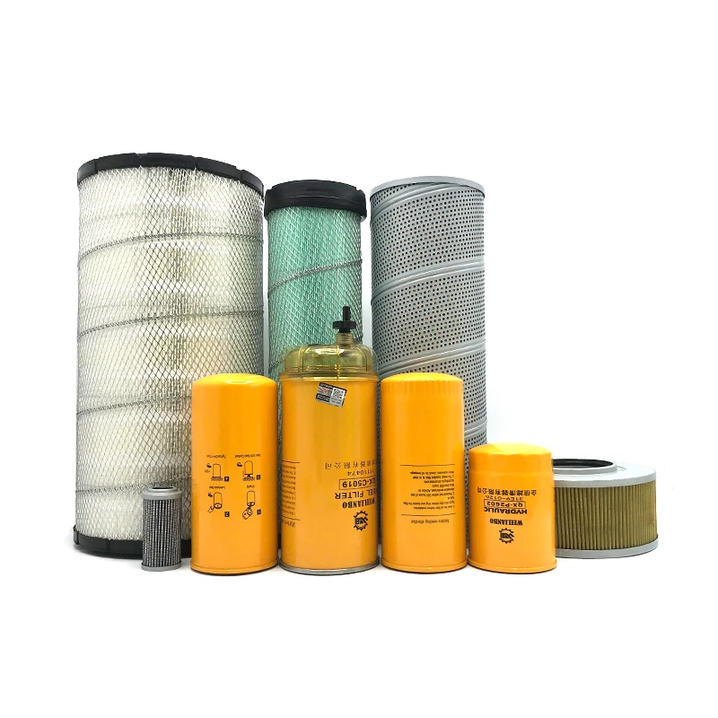 Excavator air filter excavator hydraulic pilot filter for sdlg spare parts 6205 6210 6225F excavator diesel oil filter set