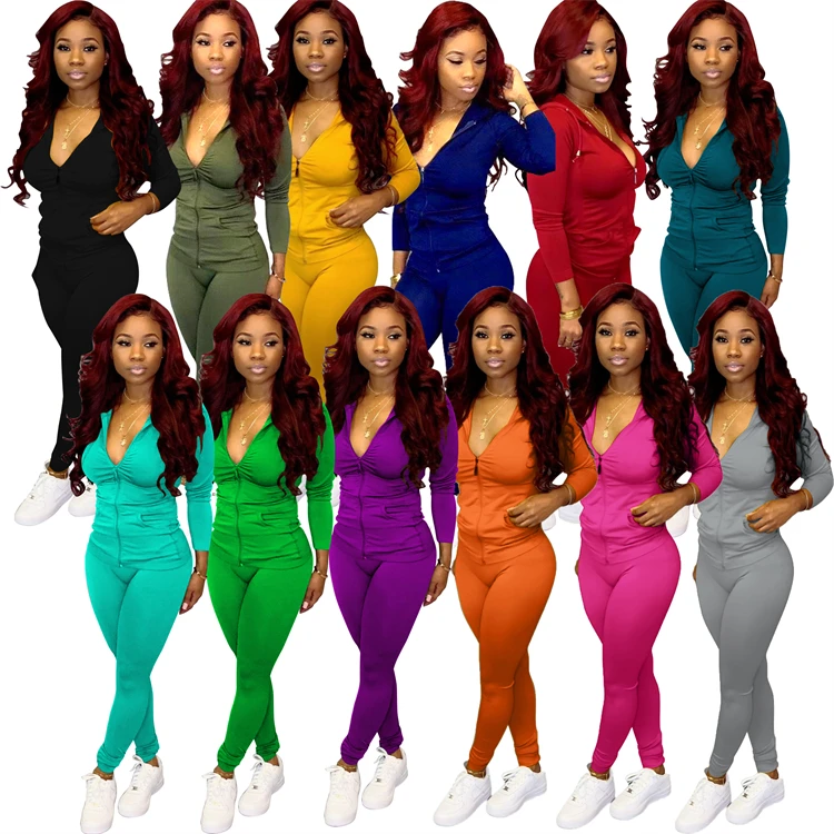 Custom Logo Ladies Tracksuit Hooded Loungewear Jogging Autumn Women Plus Size 2 Piece Pants Sets