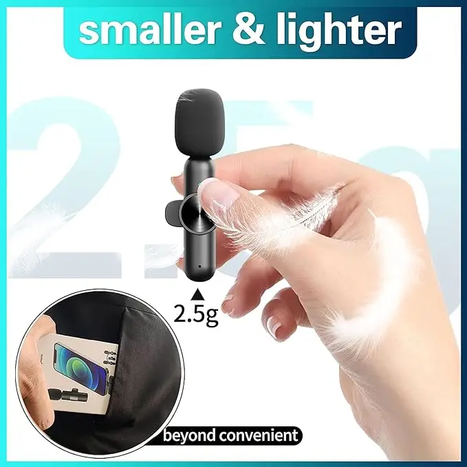 Portable 2 In 1 Wireless Microphone Interview Audio  Broadcast Comic For Horn Videos Recording