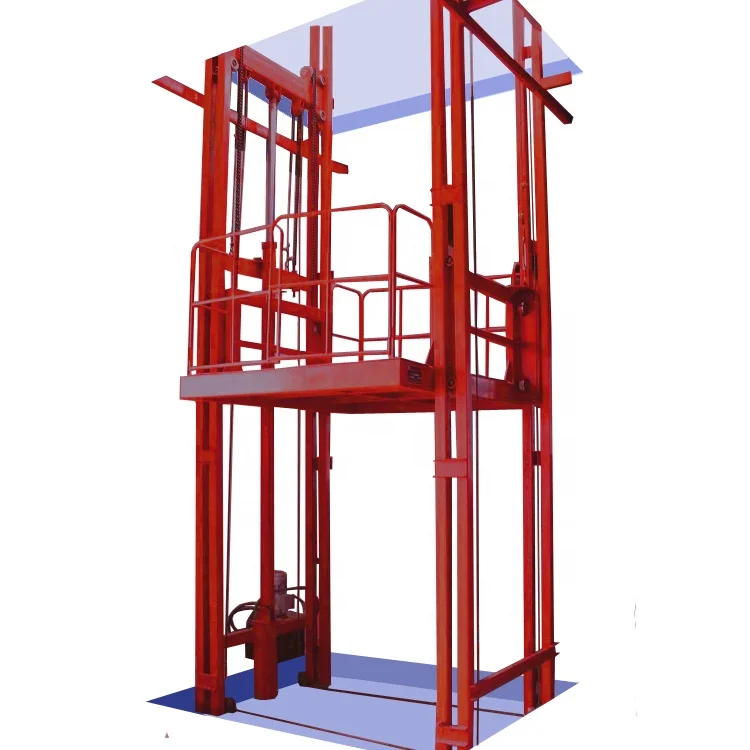 loading 2t chain cargo elevator freight lift  cargo lift freight lifting platform small hydraulic freight elevator price