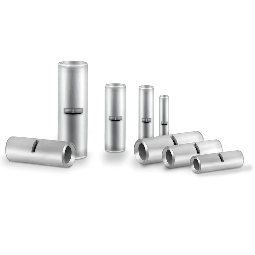 China Manufacturer Wire Ferrules Copper Crimp Connector Non Insulated Electrical Tinned Butt Splice Terminal