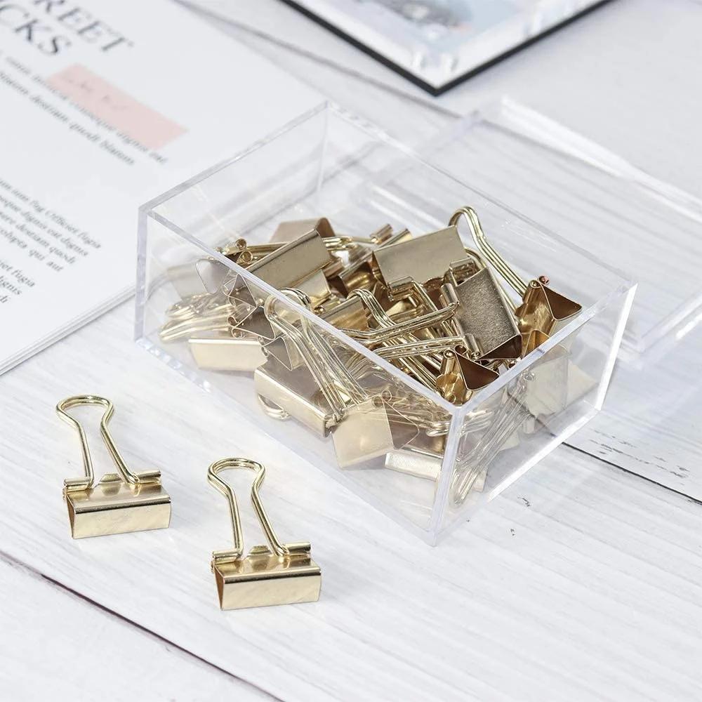 ShenZhen Stargood factory 25mm 32mm custom laser logo antique brass binder clip as promotional gift