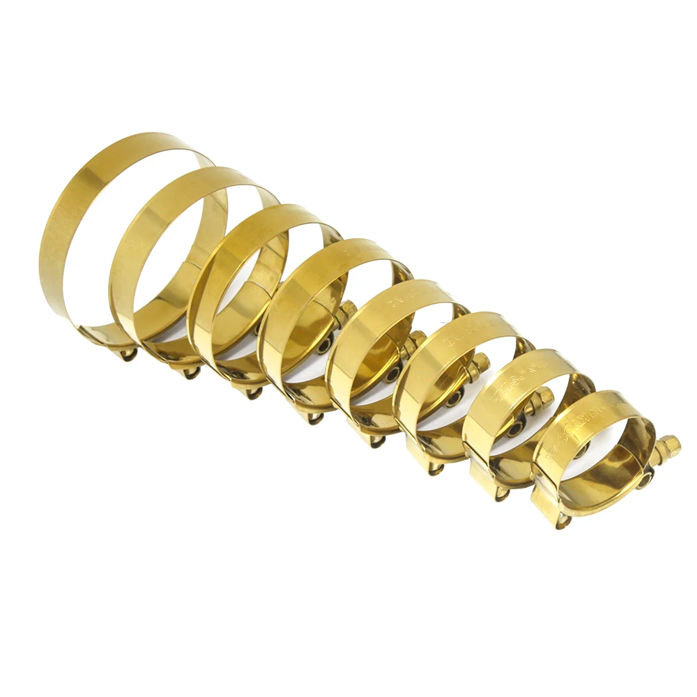 Custom Make 2' 3.5' 3.75' Stainless Steel T-Bolt Clamp Black Gold Silver Hose Clamps Adjustable Intake Kit Piping Clamps