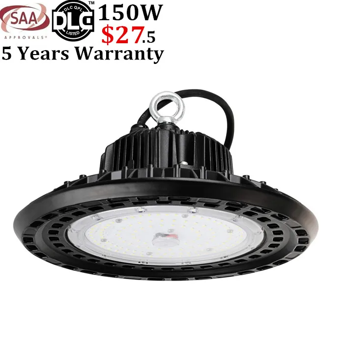 UFO LED 150W 100w 200w Диммирование/датчик движения/DALI Диммируемый 347V 480V UFO LED high bay DLC cETL