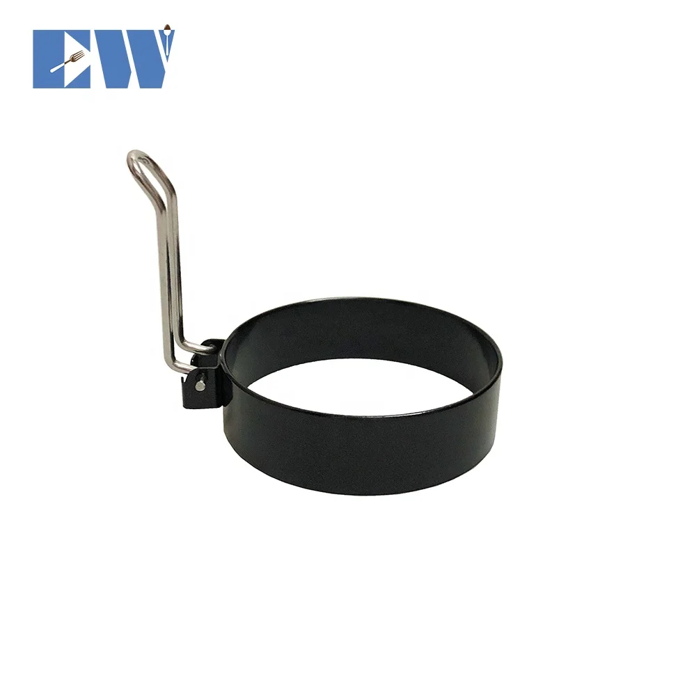4PCS Premium Non-stick Black Coating Metal Egg Ring