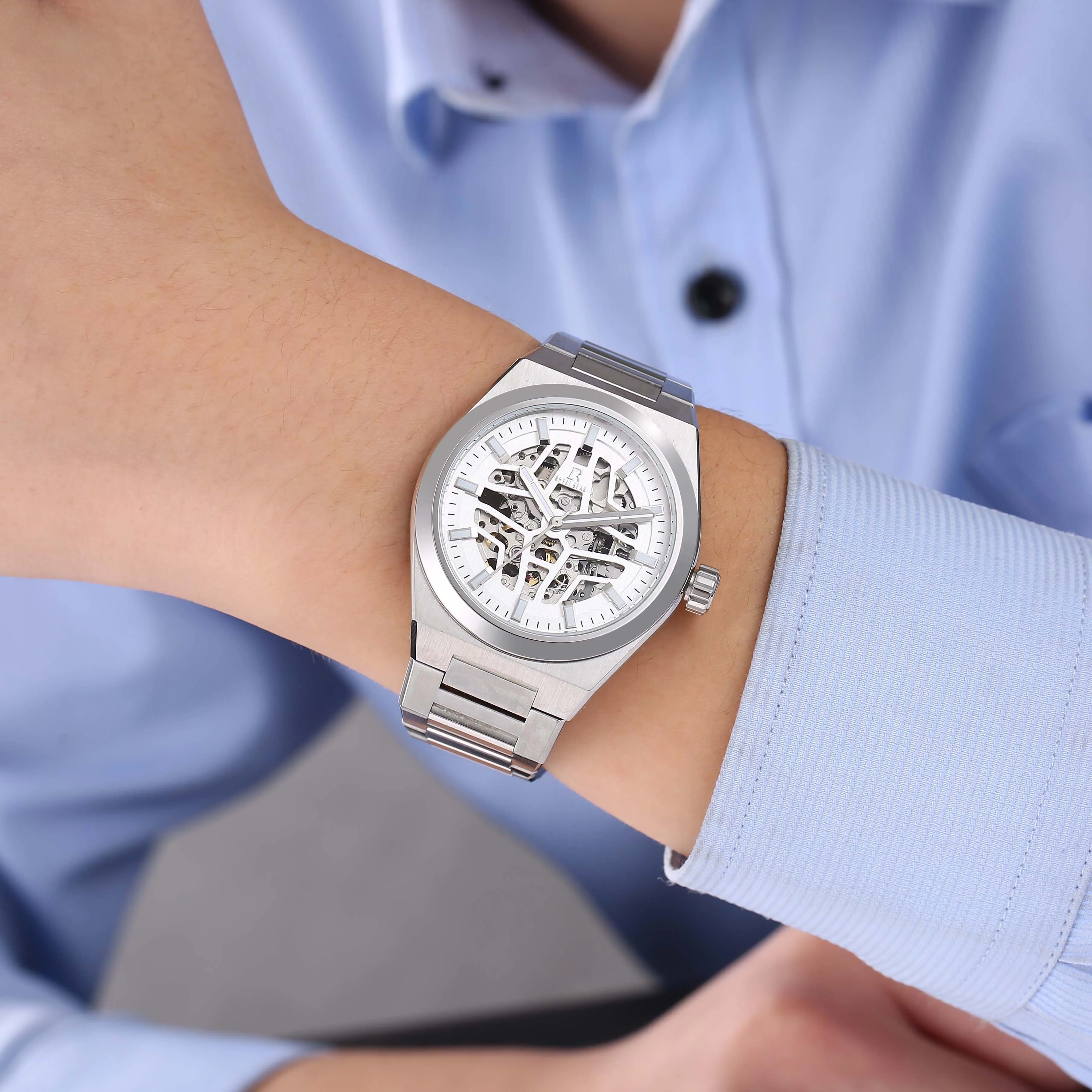 Oem Luxury Watch Classics Fashion Stainless Steel Automatic Tourbillon Man Mechanical Watch