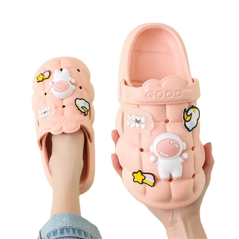 New design EVA garden shoes with plastic piece decoration uppers soft sandals