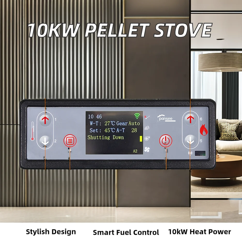 10kW Automatic Biomass Pellet Stove Indoor Wood Burner with Central Water Heating for Home Fireplace Fireplace Inserts