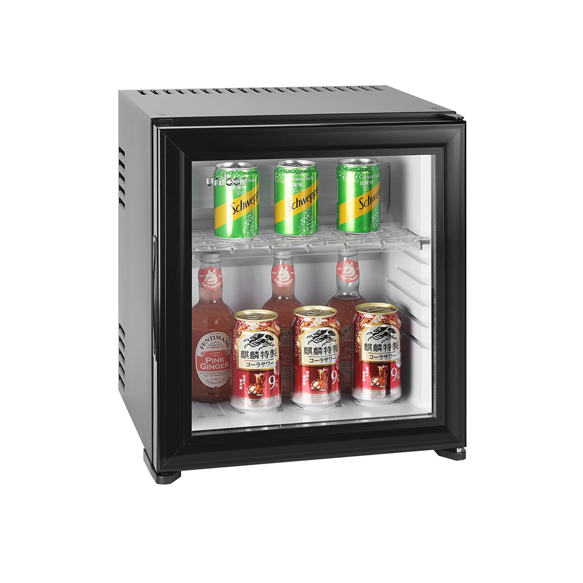Built In Mini Fridge Cabinet Furniture Compact Refrigerators with Glass door Fridge for Hotel use