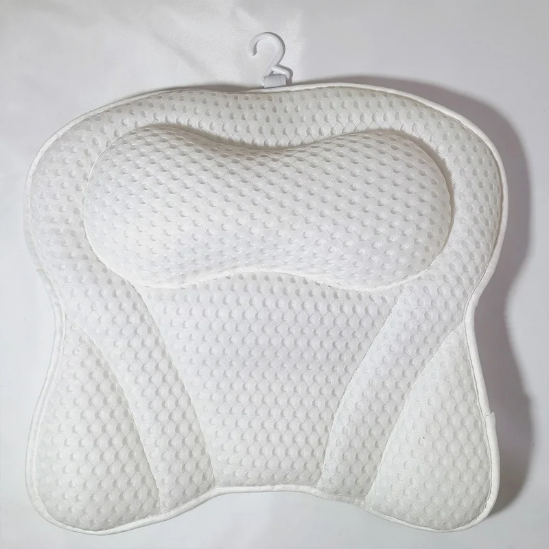 B&M Breathable 4D Bath Pillow Waterproof 3D Air Mesh Tub Spa Butterfly Bath Pillow Neck Back Spa Bath Cushion With Suction Cups